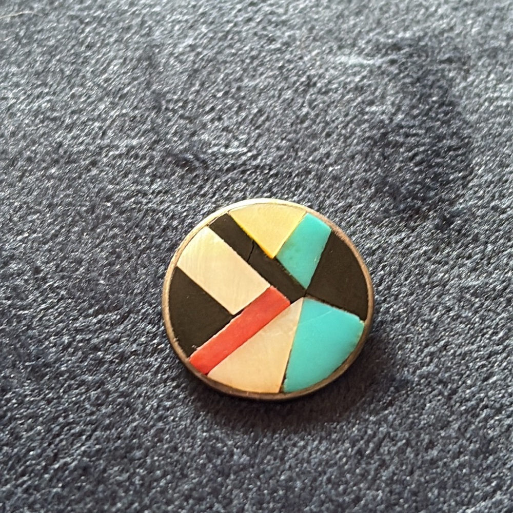 Zuni Signed/Numbered Inlay Pendant - image 2